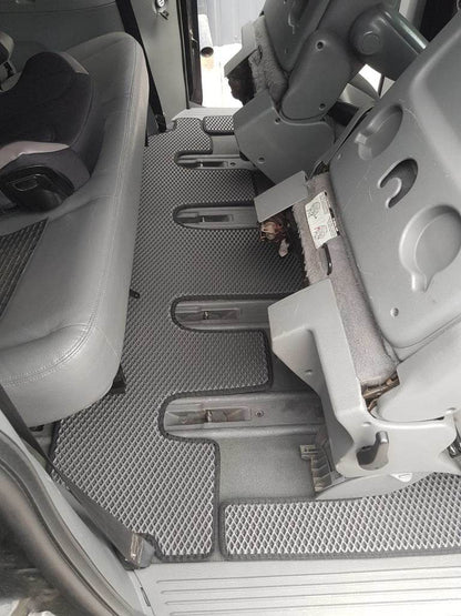 Floor mats (3 rows, EVA, black) for Chrysler Voyager 2001-2007 - Reelken Auto