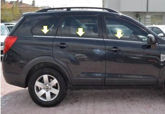Bottom edging of windows (6 pieces, stainless steel) for Chevrolet Captiva 2006-2019 - Reelken Auto