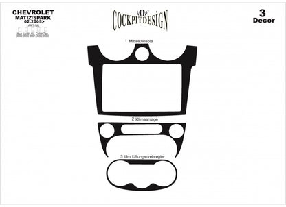 Dashboard Trim Covers (Meric) for Chevrolet Spark 2004-2009 - image 1