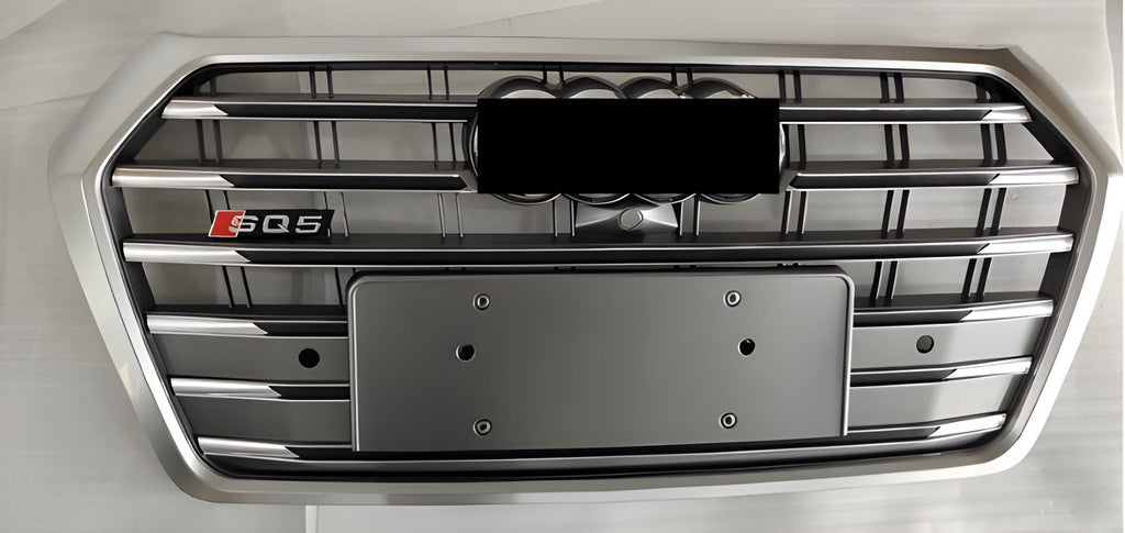 SQ-Style Front Grille (2017-2020, Black with Chrome) for Audi Q5 2017-2025 - image 1