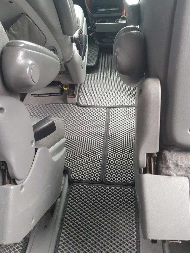 Floor mats (3 rows, EVA, black) for Chrysler Voyager 2001-2007 - Reelken Auto