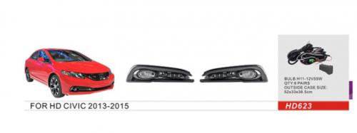 Fog lights 2013-2015 (halogen) for Honda Civic Sedan IX 2011-2016 - Reelken Auto