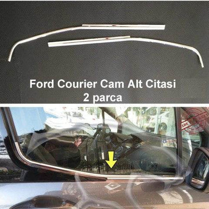 Glass edging (2 pieces, stainless steel) for Ford Courier 2014-2023 - Reelken Auto
