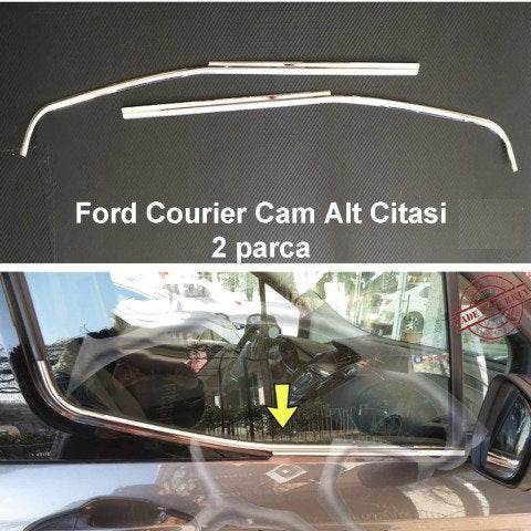 Glass edging (2 pieces, stainless steel) for Ford Courier 2014-2023 - Reelken Auto
