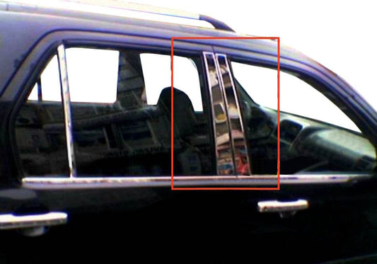 Door pillar molding (6 pieces, stainless steel) for Honda CRV 2001-2006 - Reelken Auto