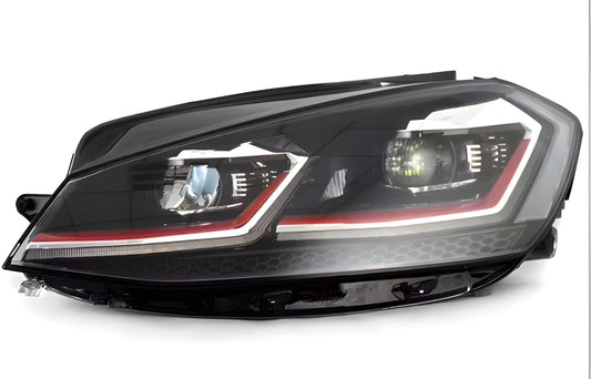 Front Headlights Red (2017-2020, 2 pcs) for Volkswagen Golf 7/E-Golf 2012-2020 - image 1