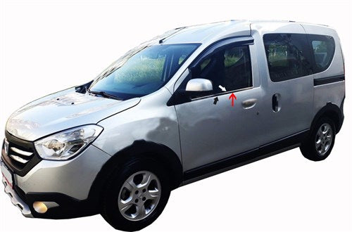 Outlining windows (2 pcs, stainless steel.) for Renault Dokker 2013-2022 - image 1