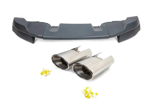 Rear bumper cover with exhaust tips (ABS plastic, paintable) for Land Rover Freelander II 2006-2014 - image 1