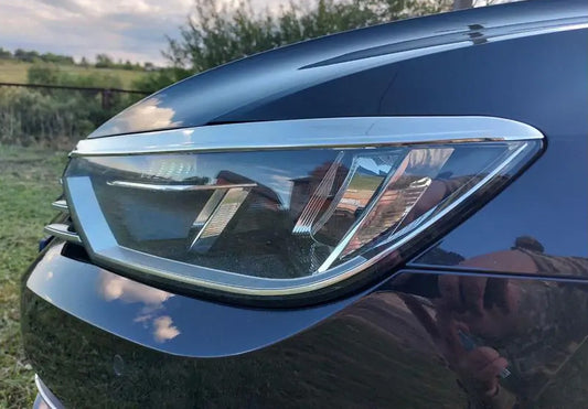 Headlight covers (2015-2018, 2 pcs, stainless steel) for Volkswagen Passat B8 2015-2023 - image 2