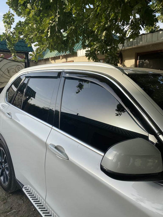Window vents with chrome molding (4 pieces, HIC) for BMW X5 F-15 2013-2018 - Reelken Auto