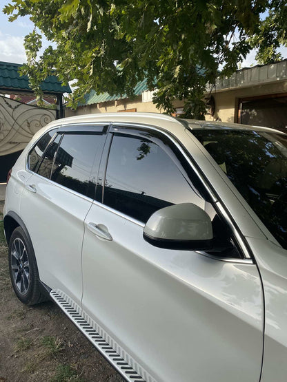 Window deflectors with chrome trim (4 pcs, HIC) for BMW X5 F-15 2013-2018 - image 3