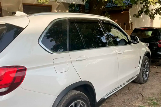Window deflectors with chrome trim (4 pcs, HIC) for BMW X5 F15 2013-2018 - image 2