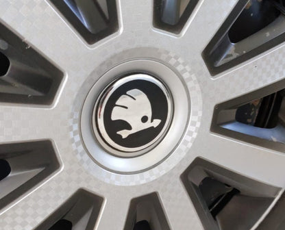 Stickers for wheel center caps 54mm (4pcs) for Skoda - image 1