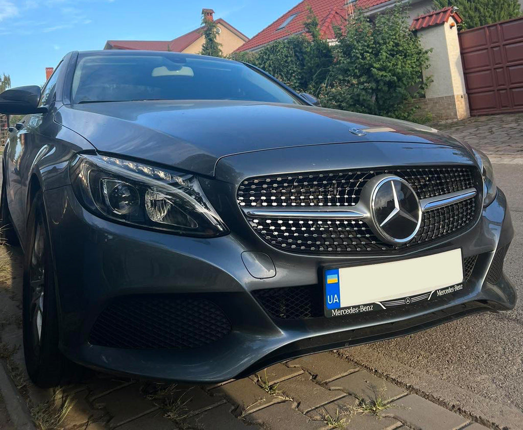 Front Grille Diamond Silver (for Avantgarde/AMG-Line/C43 AMG) for Mercedes C-сlass W205 2014-2021 - image 4