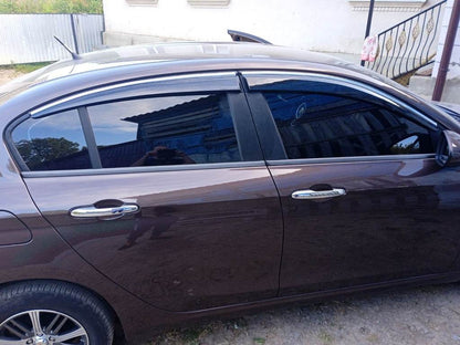 Windshields with chrome (4 pcs, Sunplex Chrome) for Fiat Tipo 2016↗ year - Reelken Auto