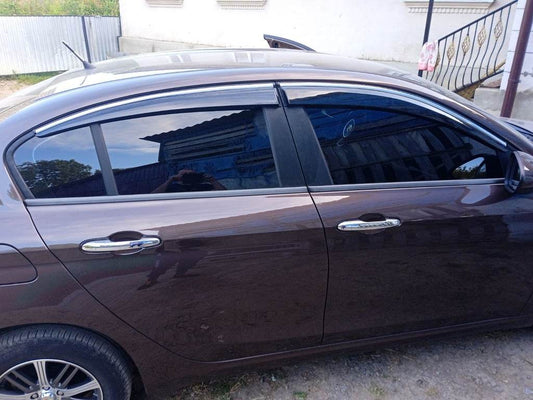 Windshields with chrome (4 pcs, Sunplex Chrome) for Fiat Tipo 2016↗ year - Reelken Auto