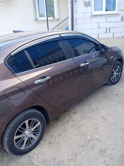 Window Deflectors with Chrome Trim (4 pcs, Sunplex Chrome) for Fiat Tipo 2016- - image 3