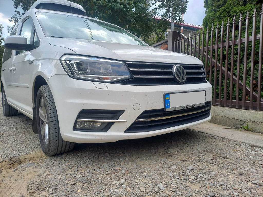 Bumper pads (3 pcs, stainless steel) for Volkswagen Caddy 2015-2020 - Reelken Auto