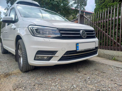 Bumper pads (3 pcs, stainless steel) for Volkswagen Caddy 2015-2020 - Reelken Auto