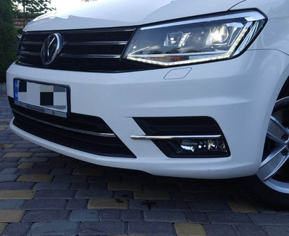 Bumper pads (3 pcs, stainless steel) for Volkswagen Caddy 2015-2020 - Reelken Auto