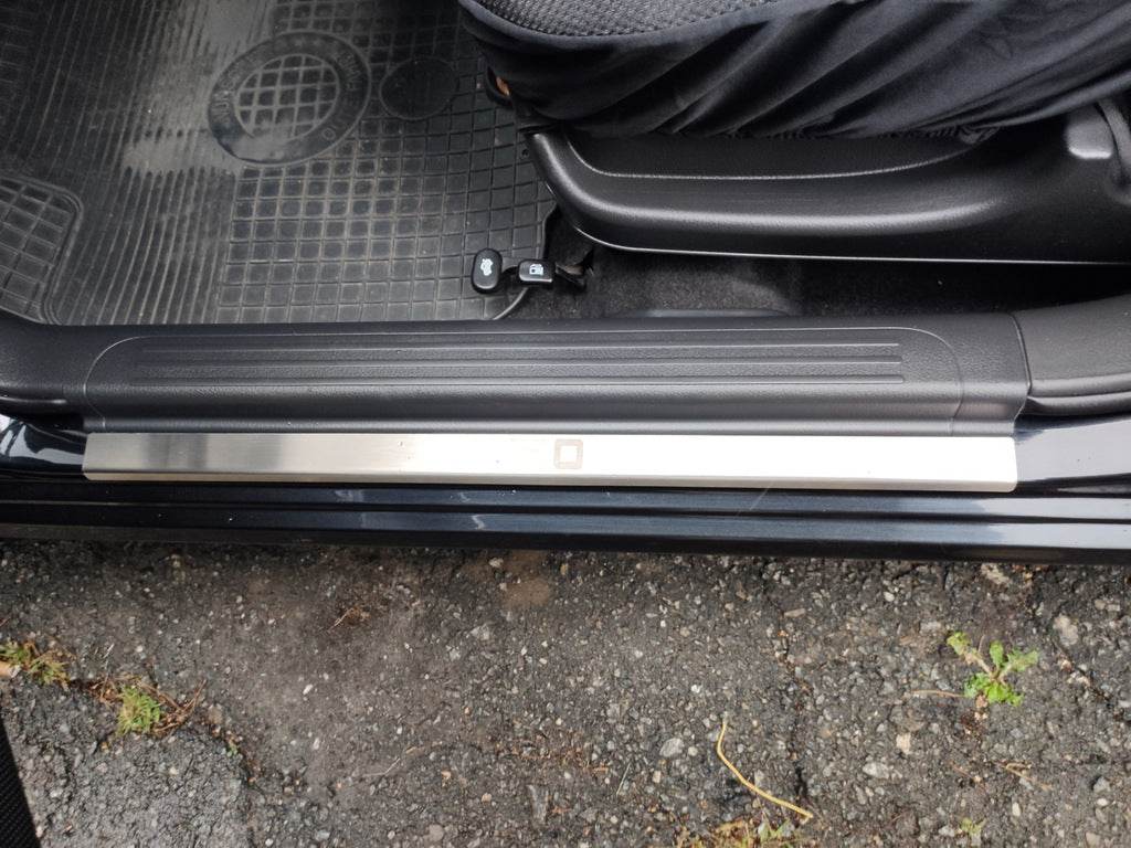 Pads for door sills Carmos (4 pieces, stainless.) for Chevrolet Aveo T250 2005-2011 - Reelken Auto
