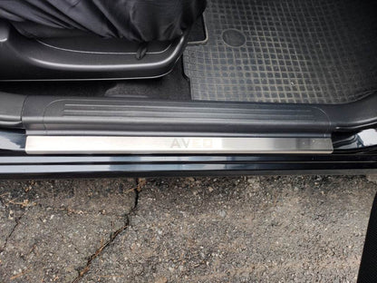 Pads for door sills Carmos (4 pieces, stainless.) for Chevrolet Aveo T250 2005-2011 - Reelken Auto