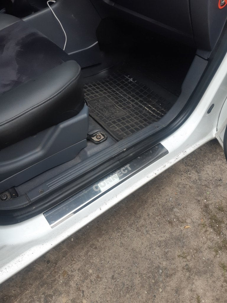 Carmos V1 Stainless Steel Door Sill Protectors (2 pcs) for Ford Connect 2006-2009 - image 3