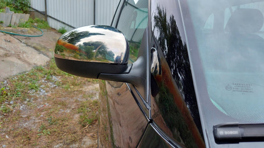 Chrome Mirror Covers (Carmos, 2 pcs, Stainless Steel) for Skoda Fabia 2007-2014 - image 2