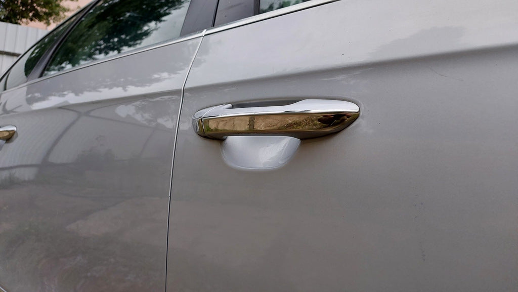 Chrome flat door handle covers (4 pcs, stainless steel) for Volkswagen Passat B6 2006-2012 - image 3