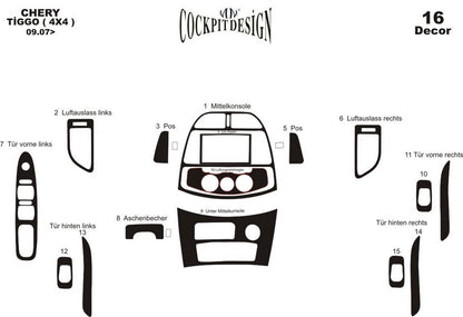 Dashboard Trim Covers (large set) for Chery Tiggo 1 2005-2016 - image 11