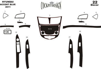 Dashboard Trim Covers for Hyundai Accent 2011-2017 - image 5