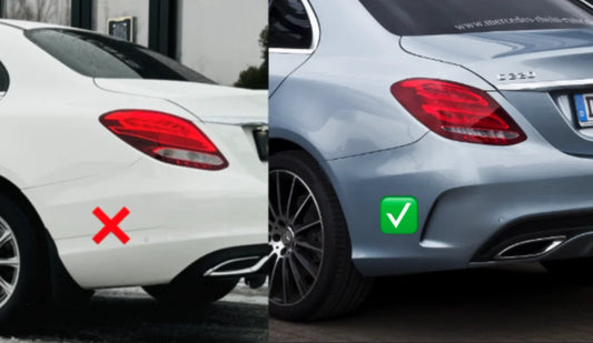 Rear diffuser with Silver inserts (C63 Design 2018-2021) for Mercedes C-class W205 2014-2021 - image 2
