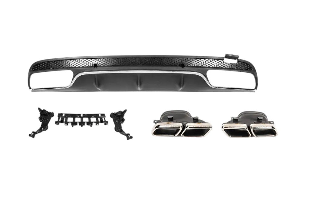 Rear diffuser (C63 design 2014-2018) for Mercedes C-class W205 2014-2021 - image 2
