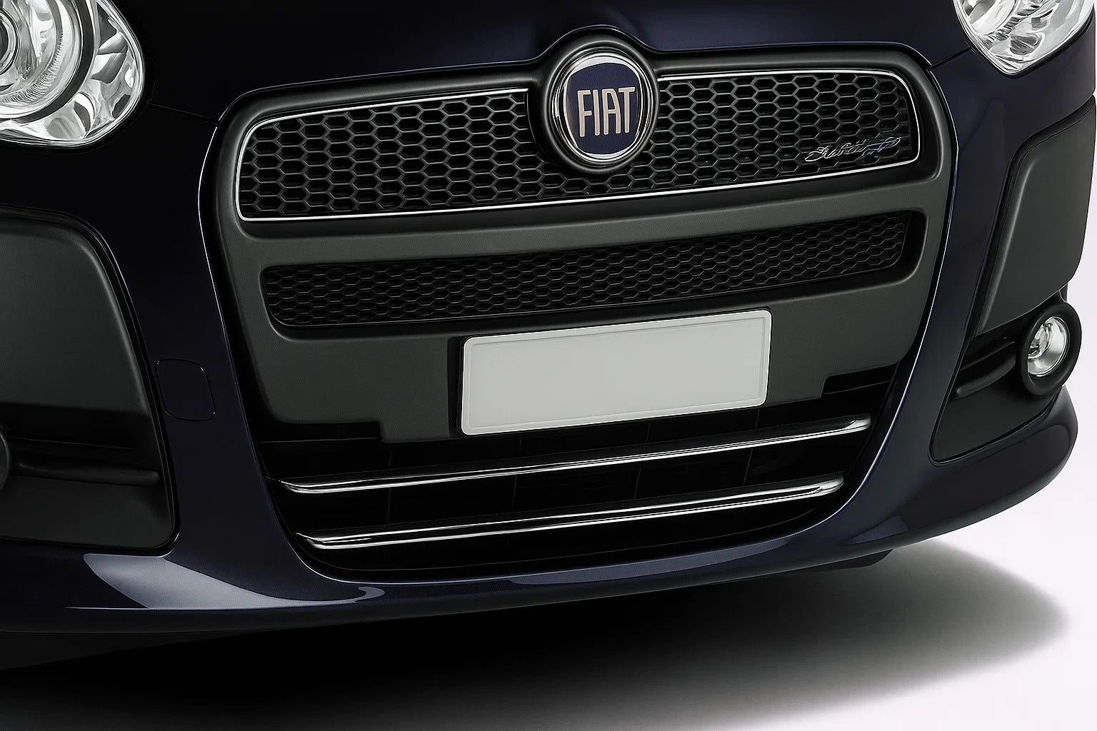 Lower grille trim (2010-2015, 2 pcs, stainless steel) for Fiat Doblo II 2010-2022 - image 1