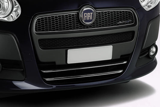 Lower grille trim (2010-2015, 2 pcs, stainless steel) for Fiat Doblo II 2010-2022 - image 1
