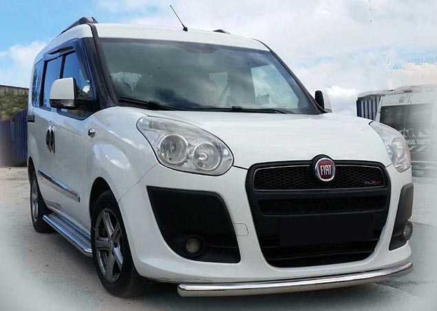 Front Bar ST008 (Stainless Steel) for Fiat Doblo II 2010-2022 - image 1