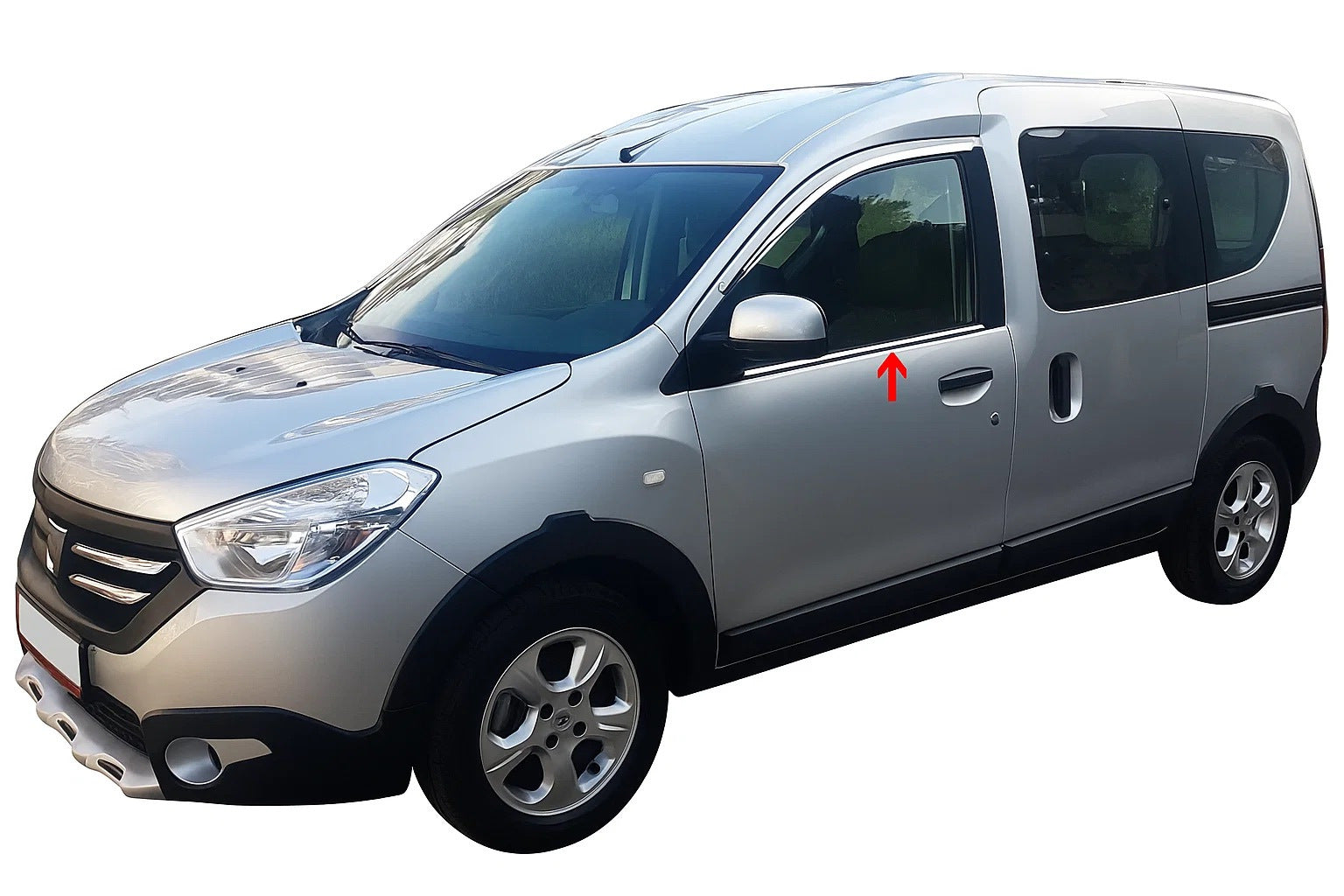 Window Trim (2 pcs, Stainless Steel) for Dacia Dokker 2013-2022 - image 1