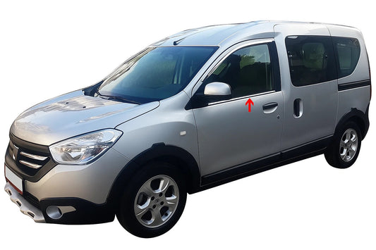 Window Trim (2 pcs, Stainless Steel) for Dacia Dokker 2013-2022 - image 1