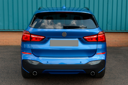 Rear bumper protector OmsaLine (stainless steel) for BMW X1 F48 2015-2022 - image 2