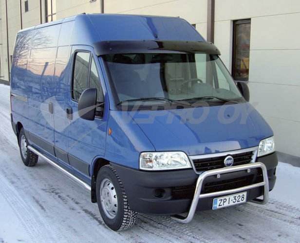 The visor on the windshield (gloss black, 5mm) for Citroen Jumper 1995-2006 - Reelken Auto