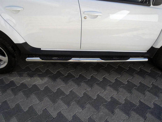 Side pipes with inserts (2 PCs., stainless.) for Renault Duster 2008-2017 - Reelken Auto