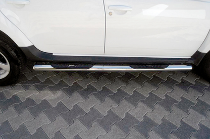 Side tubes with inserts (2 pcs, stainless steel) for Dacia Duster 2008-2018 - image 1