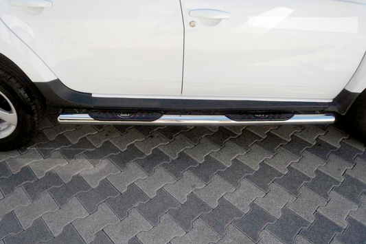 Side tubes with inserts (2 pcs, stainless steel) for Dacia Duster 2008-2018 - image 1