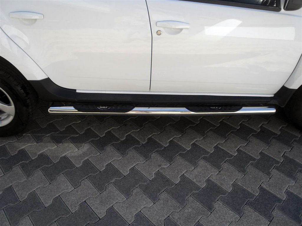 Side pipes with stovkami (2 PCs., stainless.) for Dacia Duster 2008-2018 - Reelken Auto