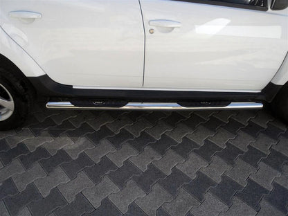 Side tubes with inserts (2 pcs, stainless steel) for Dacia Duster 2008-2018 - image 1