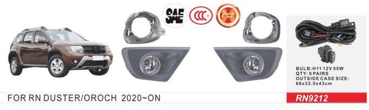 Fog lights 2015-2018 (2 pcs., halogen) for Renault Duster 2008-2017 - Reelken Auto