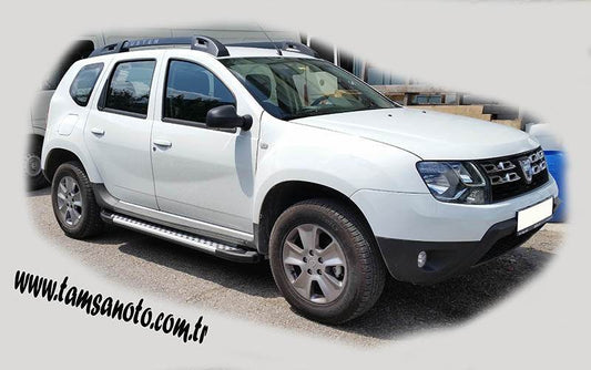 Side sills Allmond Grey (2 pieces, aluminum) for Renault Duster 2008-2017 - Reelken Auto