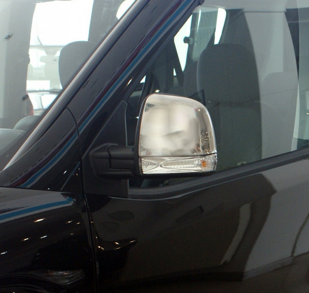 Covers for mirrors (2 pieces, stainless steel) for Fiat Doblo II 2010-2022 - image 1