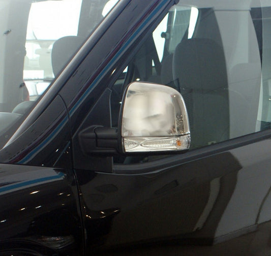Covers for mirrors (2 pieces, stainless steel) for Fiat Doblo II 2010-2022 - image 1
