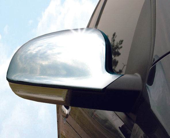 Covers for mirrors (2 pcs, stainless steel) for Skoda Superb 2001-2009 - Reelken Auto